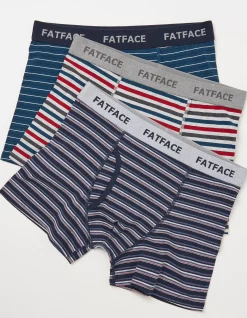 Men FatFace View All|3 Pack Chesil Stripe Boxers