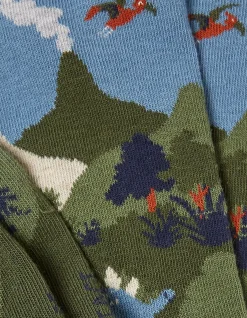 Men FatFace View All|1 Pack Dinosaur Scene Socks