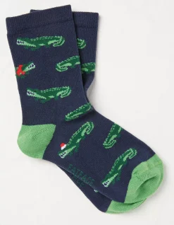 Kids FatFace View All|1 Pack Festive Crocodile Socks