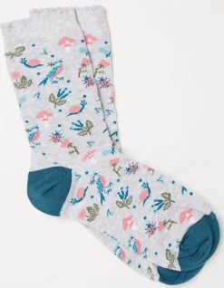 Women FatFace View All|1 Pack Floral Bird Socks