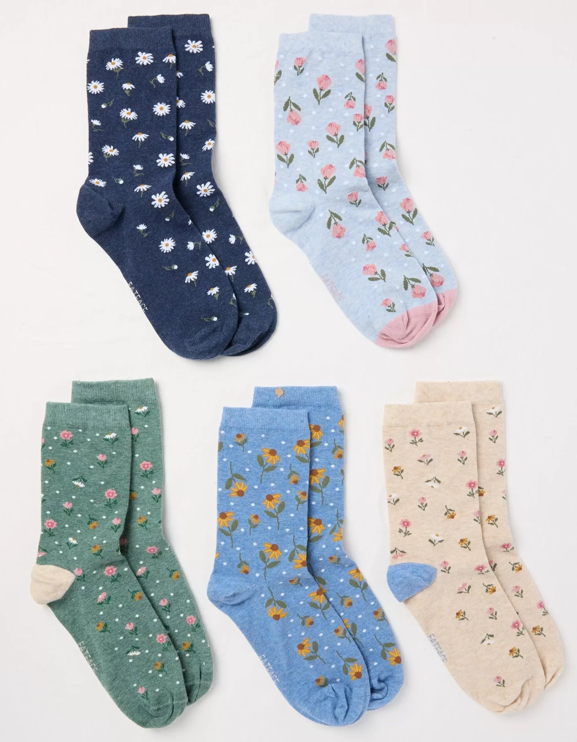 Women FatFace View All|5 Pack Floral Socks