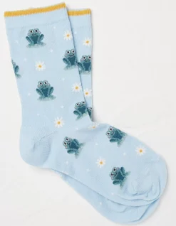 Women FatFace View All|1 Pack Lily Pad Frog Socks