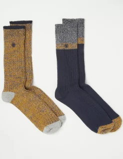Men FatFace View All|2 Pack Nathan Boot Socks