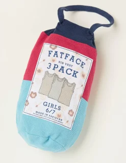 Girls FatFace View All|3 Pack Rib Jersey Vests