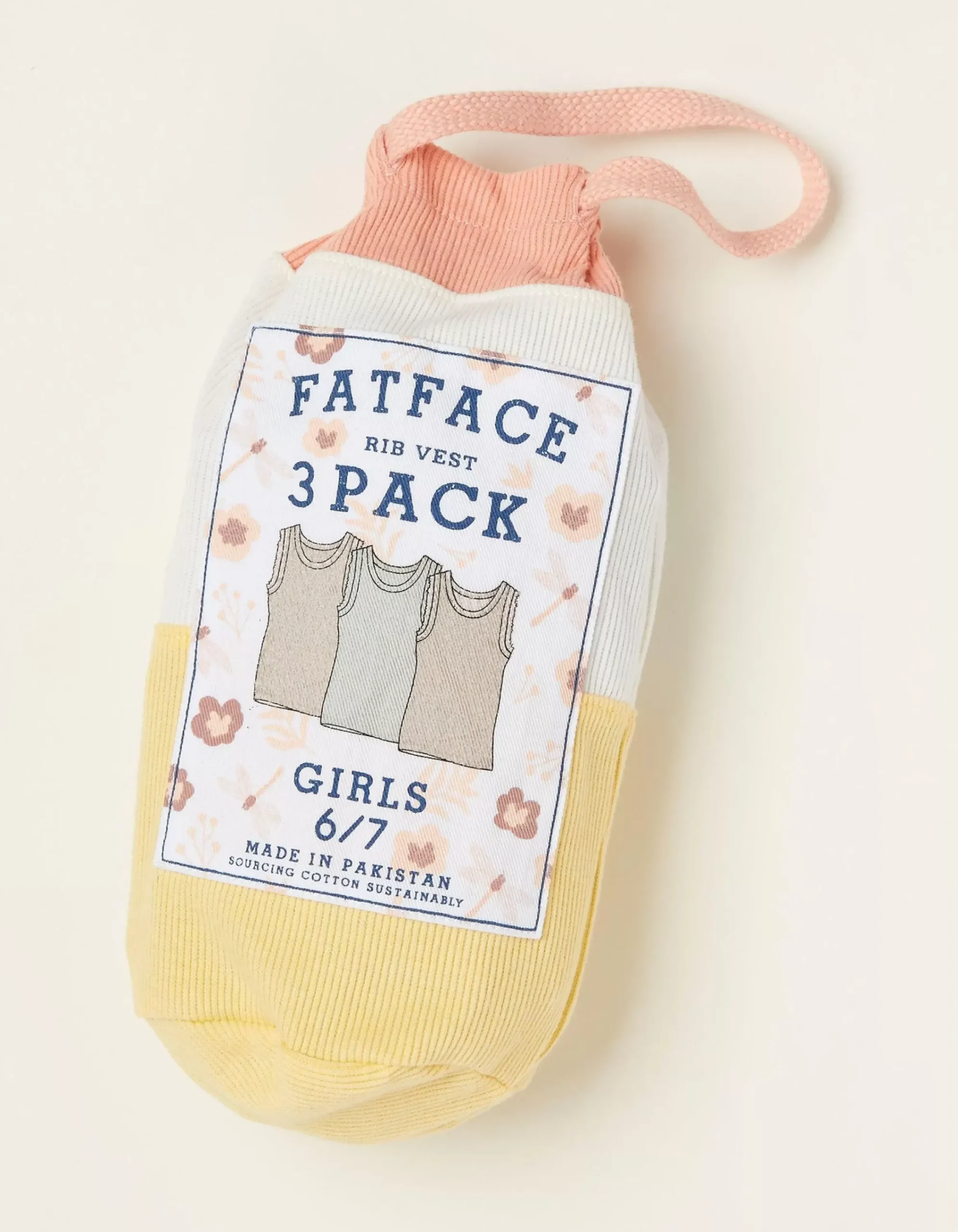 Girls FatFace View All|3 Pack Rib Jersey Vests