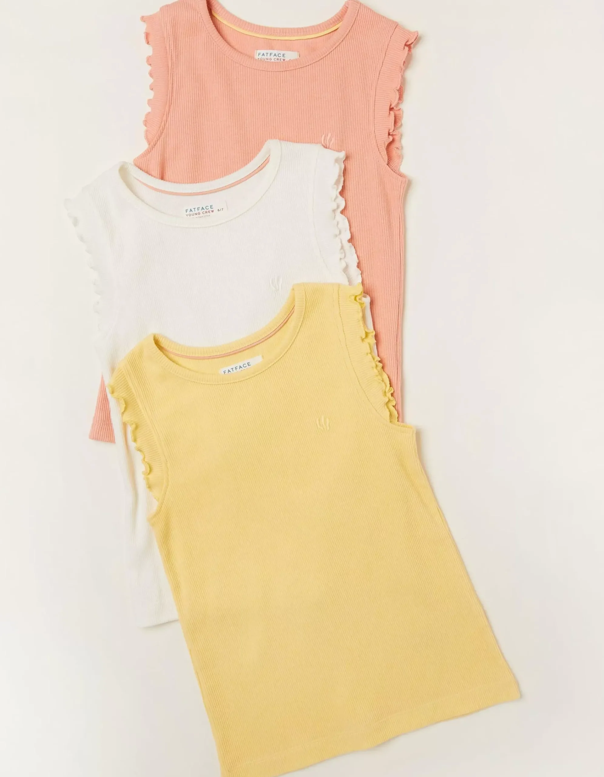 Girls FatFace View All|3 Pack Rib Jersey Vests