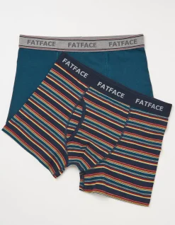 Men FatFace View All|2 Pack Salcombe Stripe Boxers