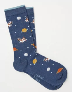 Men FatFace View All|1 Pack Space Cow Socks