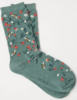 Women FatFace View All|1 Pack Strawberry Bee Socks
