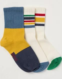 Kids FatFace View All|3 Pack Stripe Sport Socks