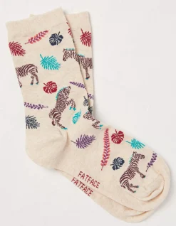 Women FatFace View All|1 Pack Tropical Zebra Socks