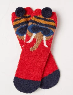 Kids FatFace View All|1 Pack Wilfred Woolly Mammoth Fluffy Socks