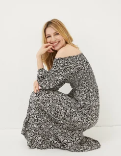 Women FatFace Dresses|Adele Mono Vines Midi Dress
