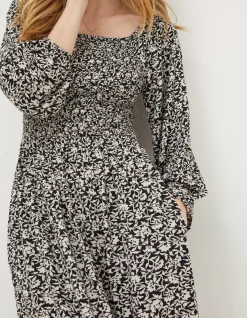 Women FatFace Dresses|Adele Mono Vines Midi Dress