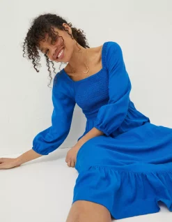 Women FatFace Dresses|Adele Shirred Midi Dress