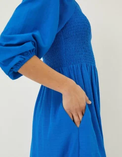 Women FatFace Dresses|Adele Shirred Midi Dress