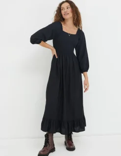 Women FatFace Dresses|Adele Shirred Midi Dress