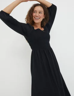 Women FatFace Dresses|Adele Shirred Midi Dress