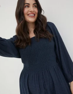 Women FatFace Dresses|Adele Shirred Midi Dress