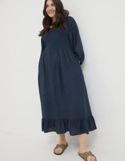 Women FatFace Dresses|Adele Shirred Midi Dress