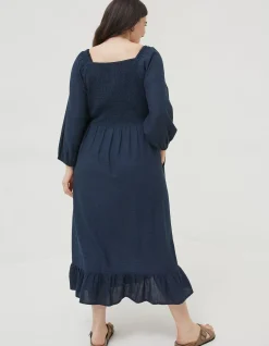 Women FatFace Dresses|Adele Shirred Midi Dress