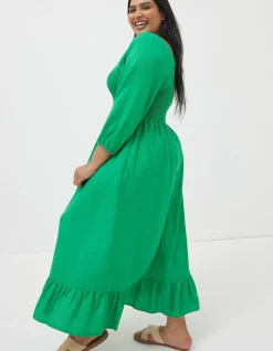 Women FatFace Dresses|Adele Shirred Midi Dress