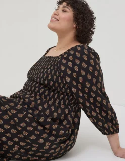 Women FatFace Dresses|Adele Woodblock Midi Dress