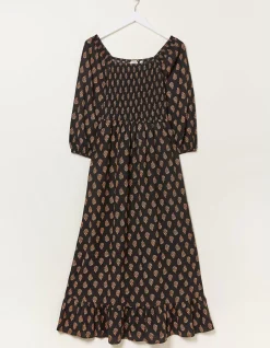 Women FatFace Dresses|Adele Woodblock Midi Dress
