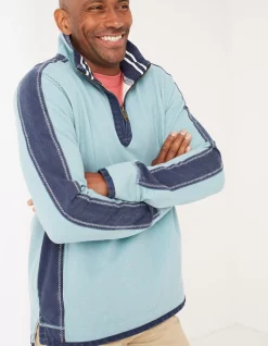 Men FatFace Sweatshirts & Hoodies|Airlie Cuff Stripe Pocket Sweat