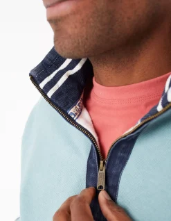 Men FatFace Sweatshirts & Hoodies|Airlie Cuff Stripe Pocket Sweat