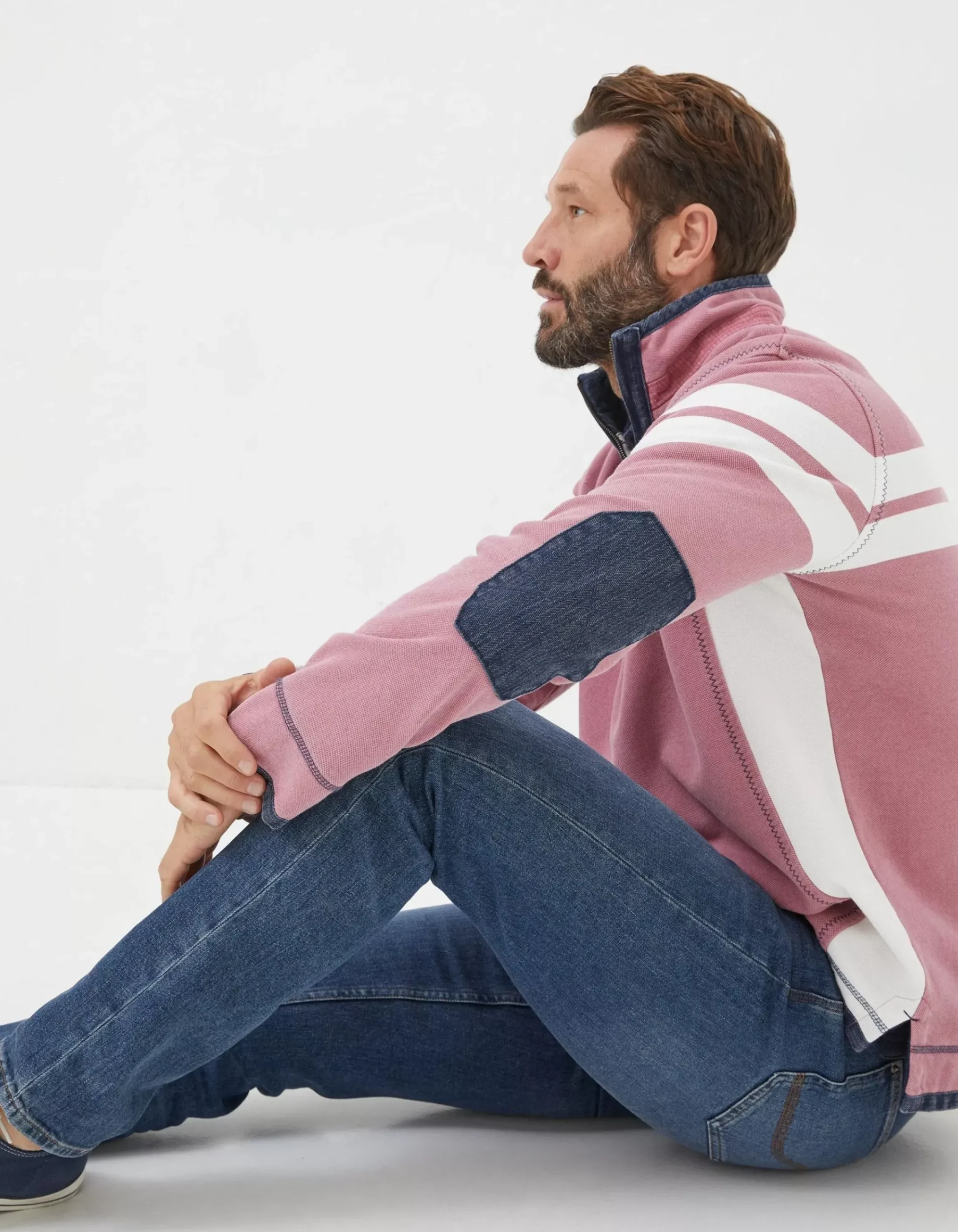 Men FatFace View All|Airlie Multi Chest Stripe Sweatshirt