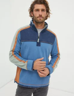 Men FatFace Sweatshirts & Hoodies|Airlie Panel Contrast Sweatshirt