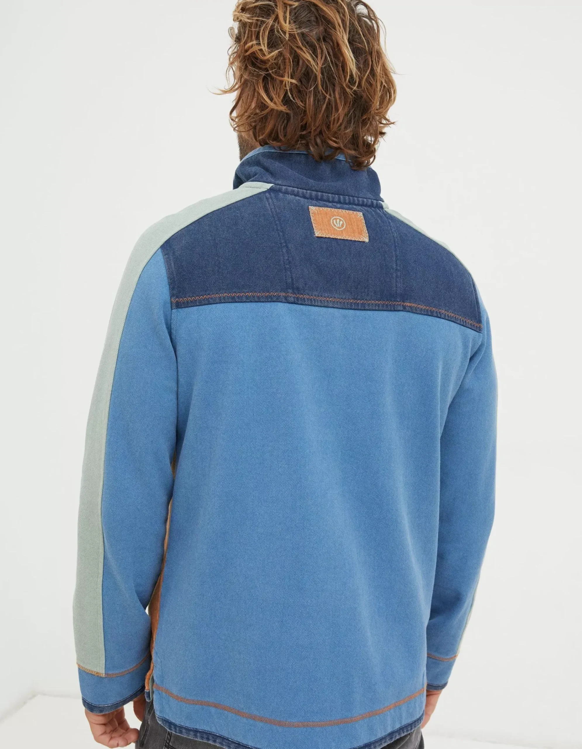 Men FatFace Sweatshirts & Hoodies|Airlie Panel Contrast Sweatshirt