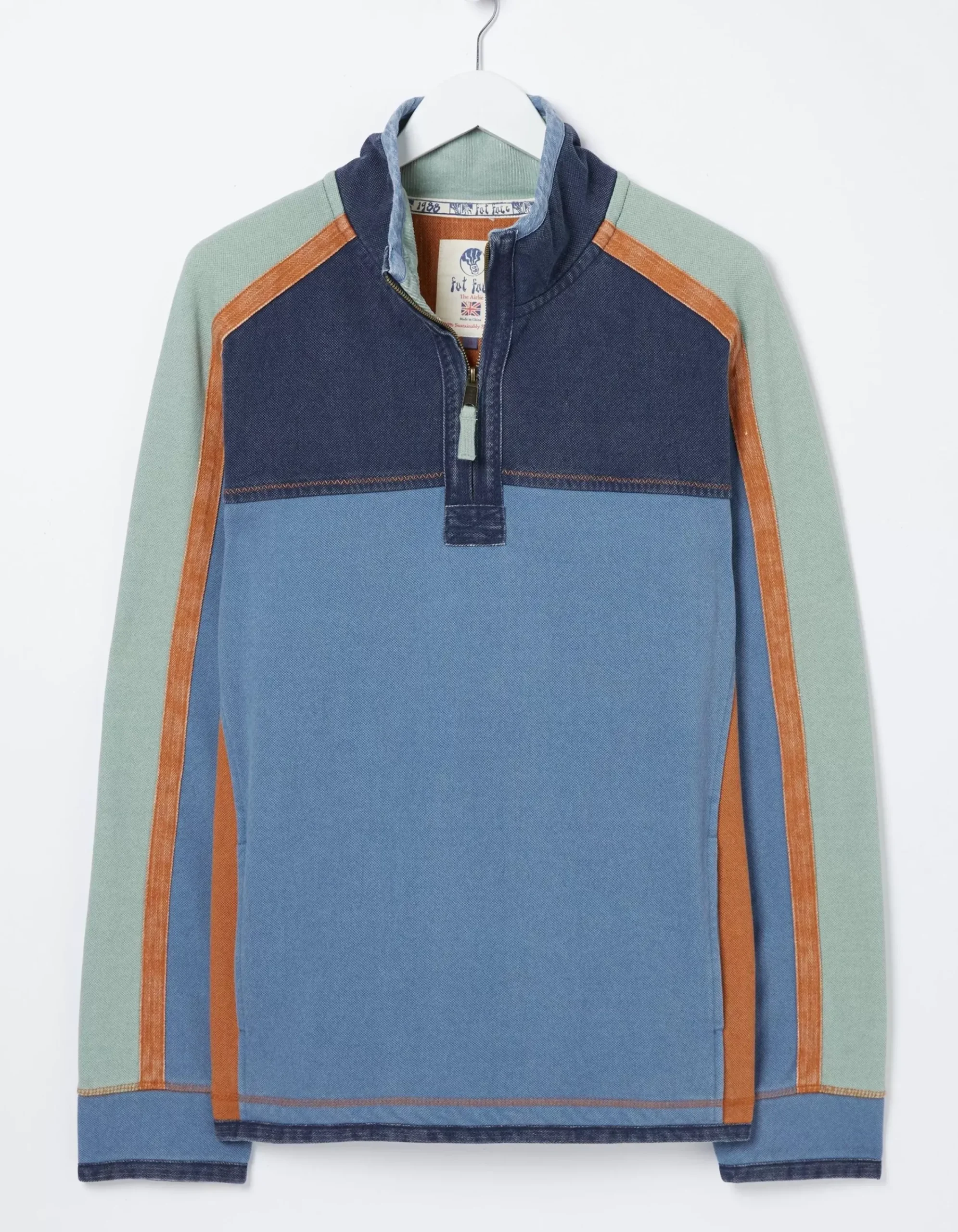 Men FatFace Sweatshirts & Hoodies|Airlie Panel Contrast Sweatshirt