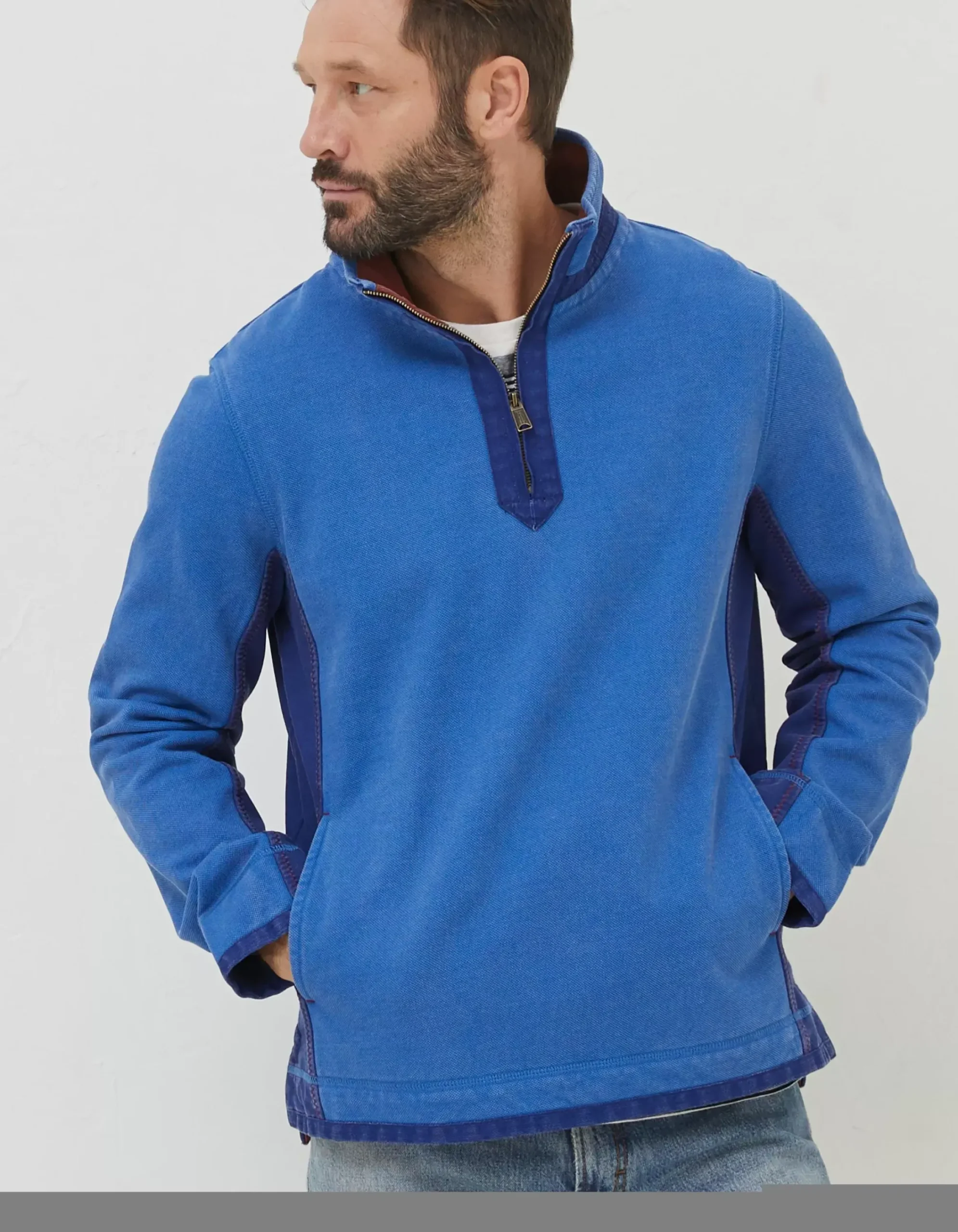 Men FatFace Sweatshirts & Hoodies|Airlie Pocket Panel Sweatshirt