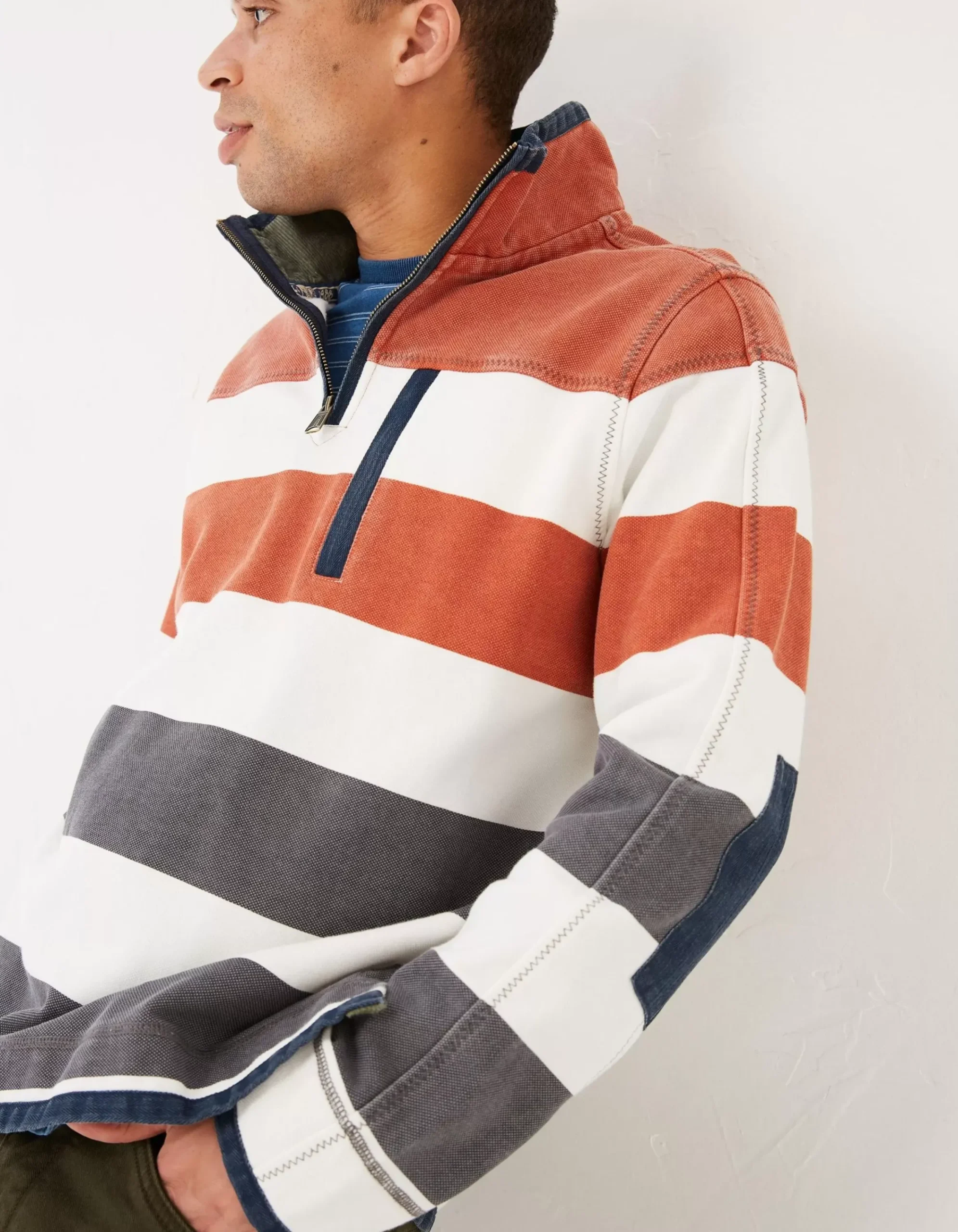 Men FatFace Sweatshirts & Hoodies|Airlie Rugby Stripe Sweat