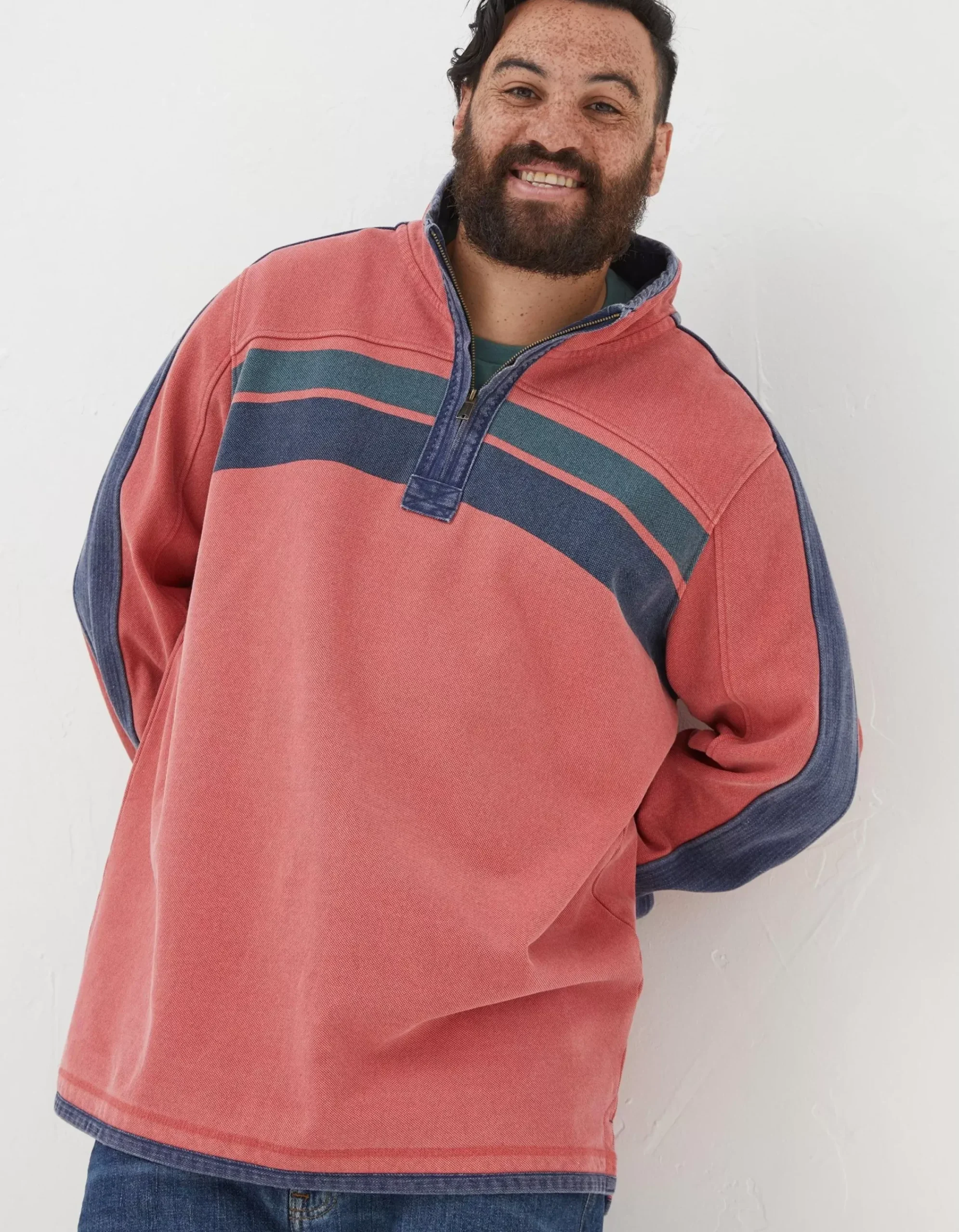 Men FatFace Sweatshirts & Hoodies|Airlie Yoke Stripe Sweatshirt