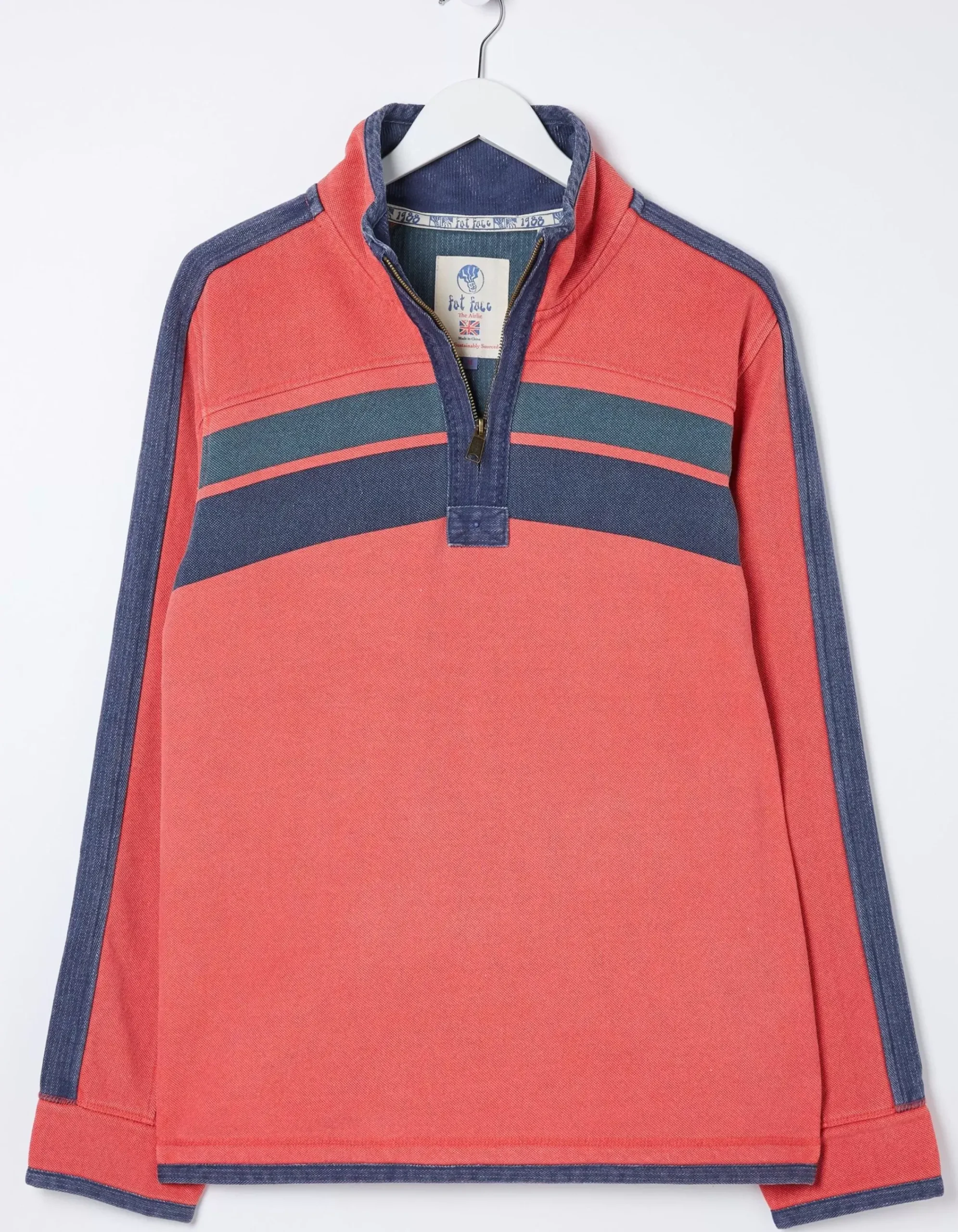 Men FatFace Sweatshirts & Hoodies|Airlie Yoke Stripe Sweatshirt