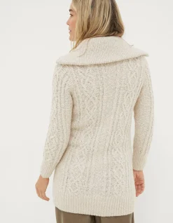 Women FatFace View All|Alicia Collar Cable Knit Cardigan