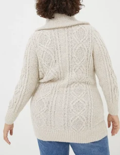 Women FatFace View All|Alicia Collar Cable Knit Cardigan