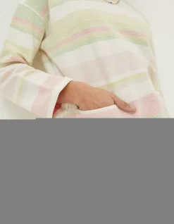 Women FatFace Sweatshirts & Hoodies|Amari Textured Stripe Crew Sweatshirt