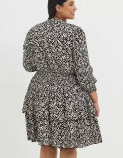 Women FatFace Dresses|Amba Mono Vines Jersey Dress