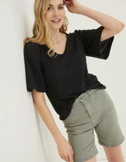 Women FatFace Knitwear|Angela V Neck Knitted Top
