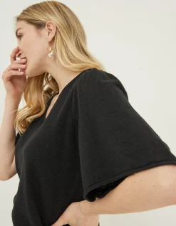 Women FatFace Knitwear|Angela V Neck Knitted Top