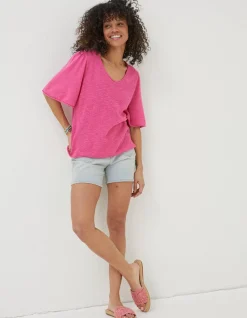 Women FatFace Knitwear|Angela V Neck Knitted Top