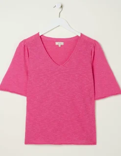 Women FatFace Knitwear|Angela V Neck Knitted Top