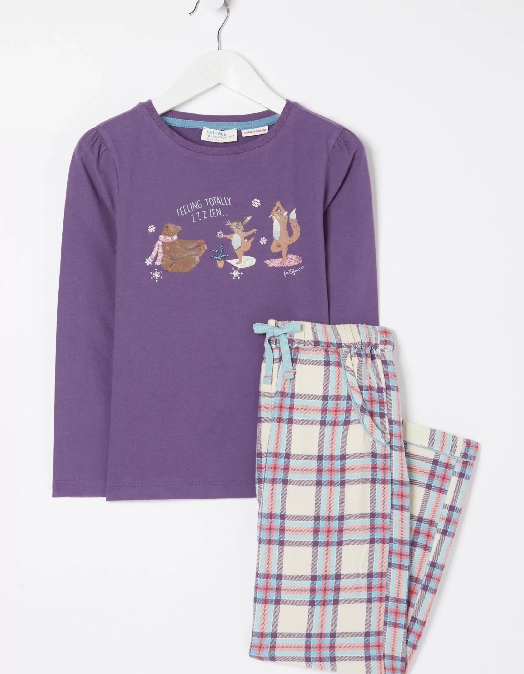 Girls FatFace View All|Animal Check Pyjama Set