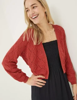 Women FatFace Knitwear|Anna Pointelle Cardigan