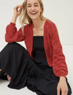 Women FatFace Knitwear|Anna Pointelle Cardigan