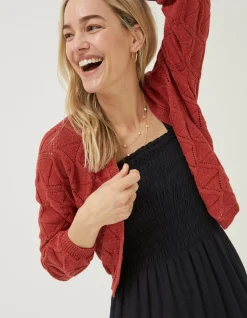 Women FatFace Knitwear|Anna Pointelle Cardigan